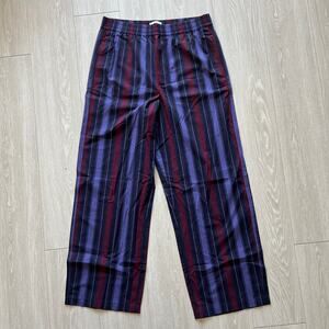 Madewell Alexa Chung Ernie Poplin Pant Womens Large Striped